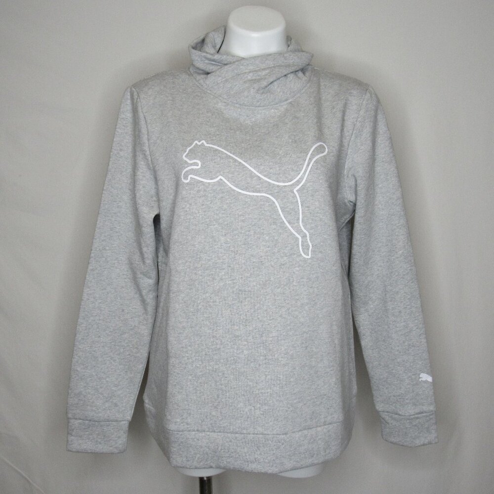 Puma Gray Asymmetrical Cowl Neck Sweatshirt Women's XL XLarge